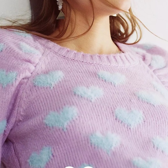 NWT For Love & Lemons Scarlet Puff Sleeve Sweater - Picture 5 of 14